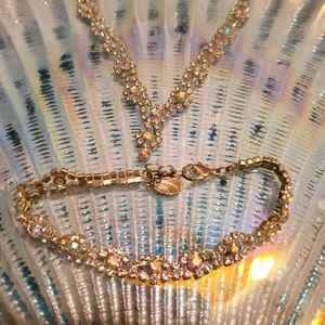 2 piece Diamond Necklace and Bracelet Set